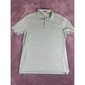 tasc Performance Mens Polo Shirt Green Polka Dot Micro Modal Stretch Large